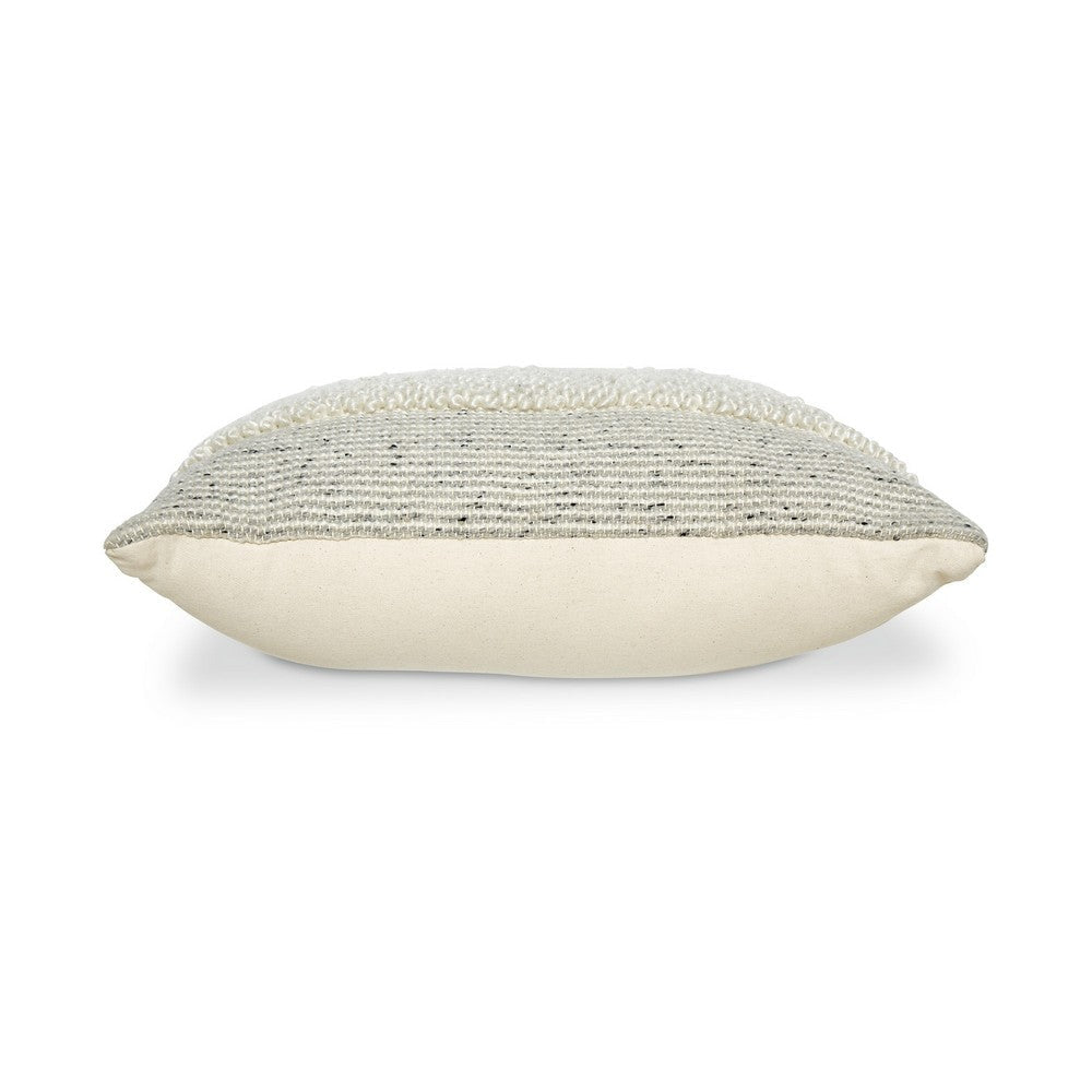 Ashley Square Accent Throw Pillow 20 Inch White and Gray Stripes Polyfill BM329063