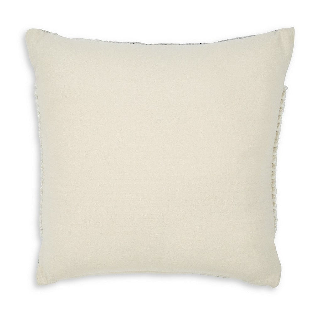 Ashley Square Accent Throw Pillow 20 Inch White and Gray Stripes Polyfill BM329063