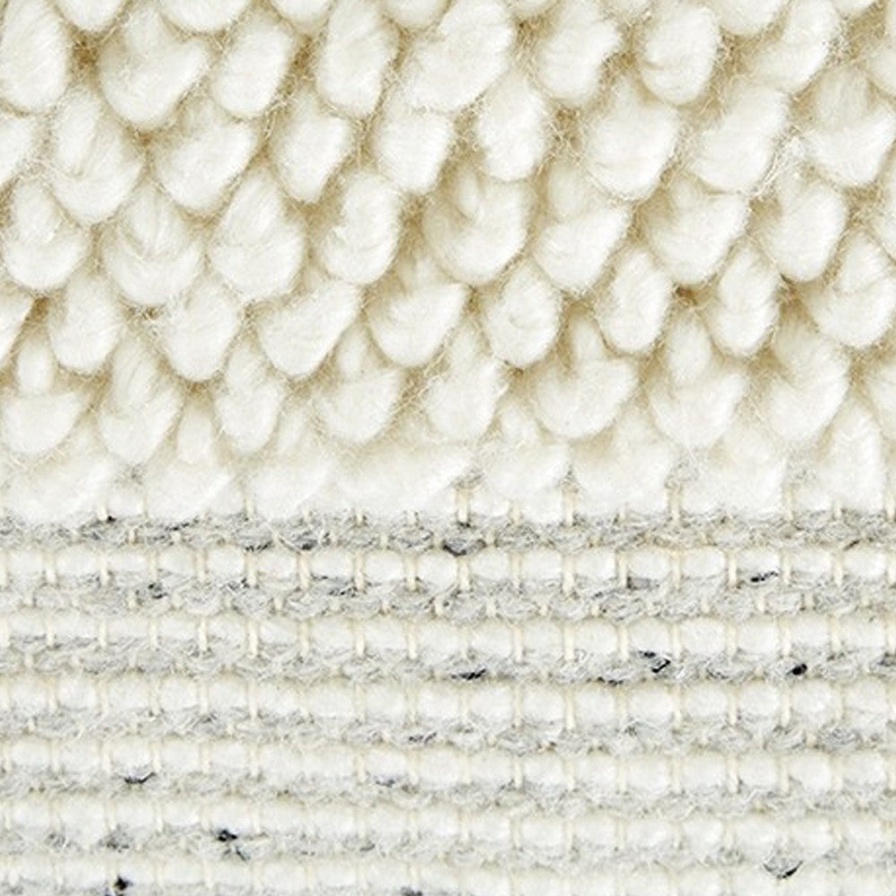 Ashley Square Accent Throw Pillow 20 Inch White and Gray Stripes Polyfill BM329063