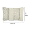 Ashley Lumbar Accent Throw Pillow Gray White Embossed Stripes 14 x 20 BM329064
