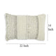 Ashley Lumbar Accent Throw Pillow Gray White Embossed Stripes 14 x 20 BM329064