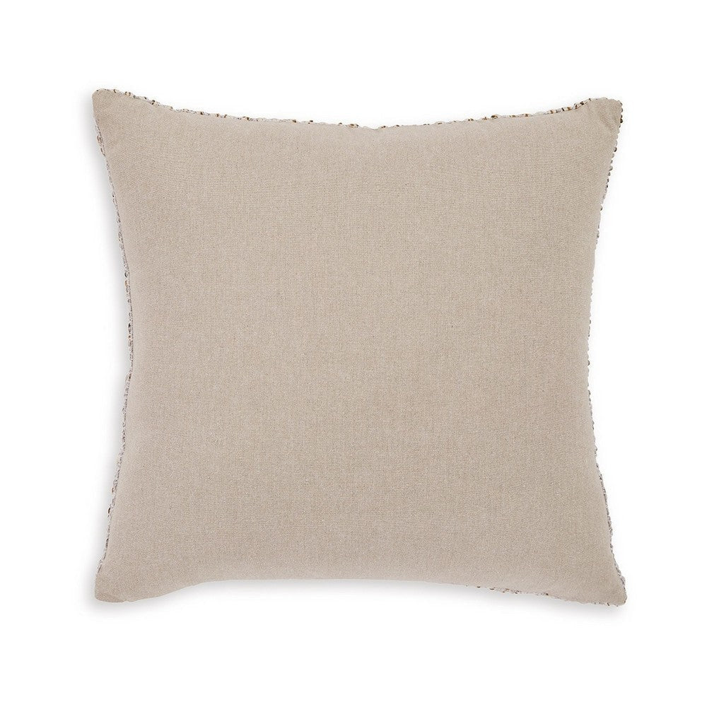 Ashley Lora Square Accent Throw Pillow 20 Inch Abstract Gold Stripes Ivory BM329065