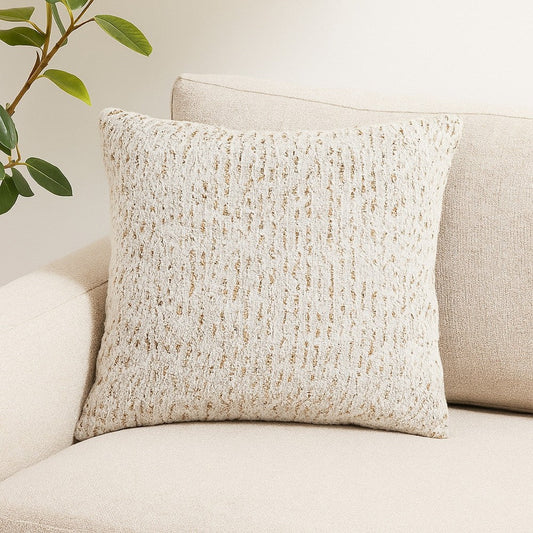 Ashley Lora Square Accent Throw Pillow, 20 Inch, Abstract Gold Stripes, Ivory