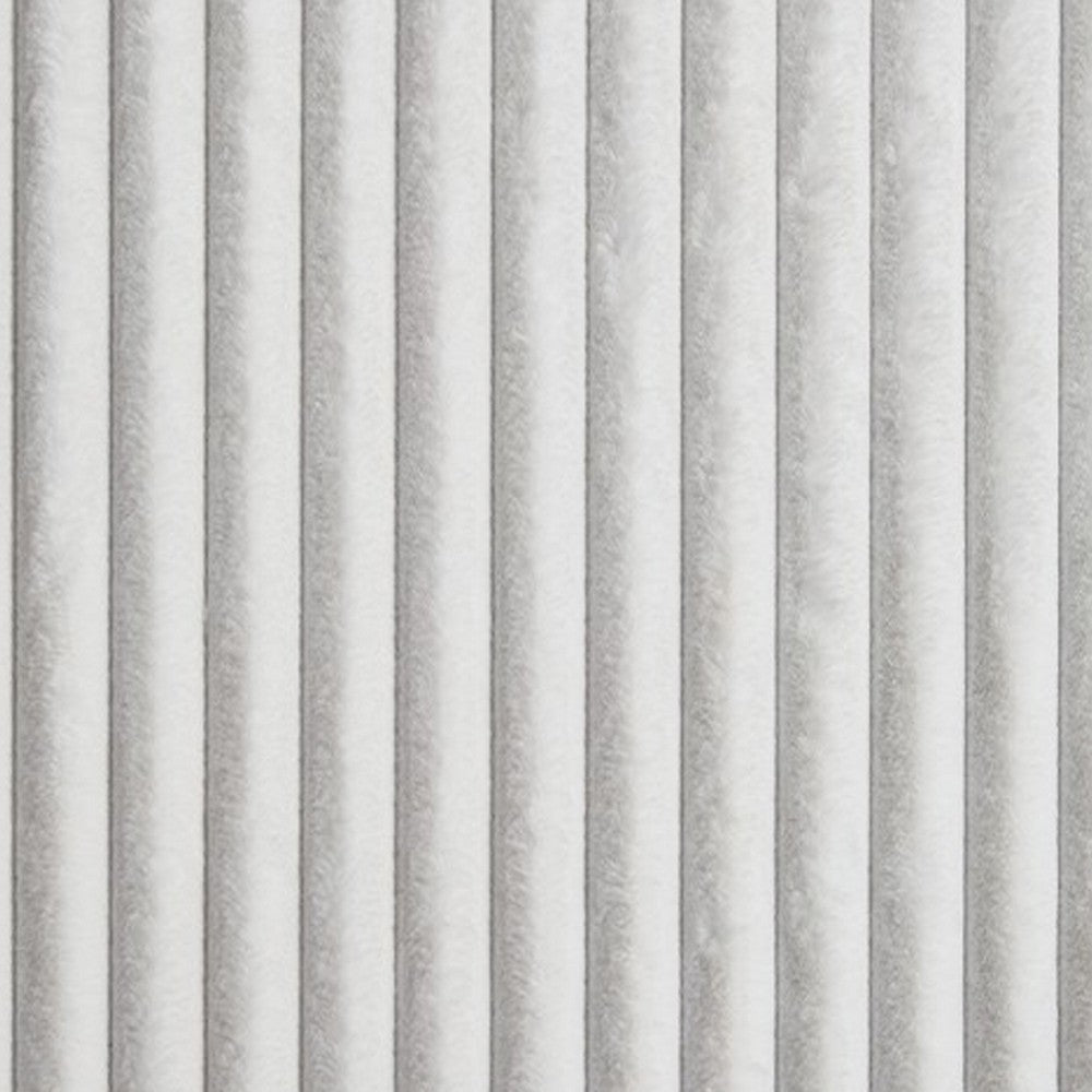 Ashley Visha Throw Blanket, Jacquard Faux Fur Stripes, Modern White Polyester