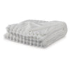 Ashley Visha Throw Blanket, Jacquard Faux Fur Stripes, Modern White Polyester