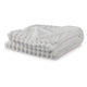 Ashley Visha Throw Blanket, Jacquard Faux Fur Stripes, Modern White Polyester