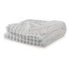Ashley Visha Throw Blanket Jacquard Faux Fur Stripes Modern White Polyester