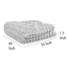 Ashley Visha Throw Blanket, Jacquard Faux Fur Stripes, Modern White Polyester