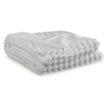 Ashley Visha Throw Blanket, Jacquard Faux Fur Stripes, Modern White Polyester