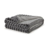 Ashley Visha Throw Blanket Jacquard Faux Fur Stripes Modern Gray Polyester