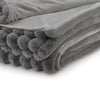 Ashley Visha Throw Blanket Jacquard Faux Fur Stripes Modern Gray Polyester