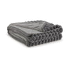 Ashley Visha Throw Blanket, Jacquard Faux Fur Stripes, Modern Gray Polyester