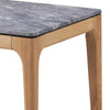 Aris Side End Table 24 Inch Gray Faux Marble Square Light Oak Wood BM329072