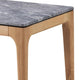Aris Side End Table 24 Inch Gray Faux Marble Square Light Oak Wood BM329072