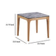 Aris Side End Table 24 Inch Gray Faux Marble Square Light Oak Wood BM329072