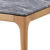 Aris Coffee Table 47 Inch Gray Faux Marble Rectangular Brown Wood BM329073
