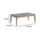 Aris Coffee Table 47 Inch Gray Faux Marble Rectangular Brown Wood BM329073