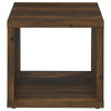 Rizz Side End Table Square Cube Design Open Shelf 23 Inch Dark Brown