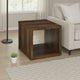 Rizz Side End Table, Square Cube Design Open Shelf, 23 Inch Dark Brown