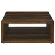 Rizz Coffee Table Square Cube Design Open Shelf 36 Inch Dark Brown