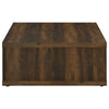 Rizz Coffee Table Square Cube Design Open Shelf 36 Inch Dark Brown