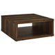Rizz Coffee Table, Square Cube Design Open Shelf, 36 Inch Dark Brown