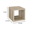 Rizz Side End Table Square Cube Design Shelf 23 Inch Light Brown