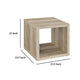 Rizz Side End Table Square Cube Design Shelf 23 Inch Light Brown