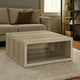 Rizz Coffee Table, Square Cube Design Open Shelf, 36 Inch Light Brown