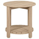 Fowl Round Side End Table Slatted Lower Shelf 22 Inch Natural Brown BM329080