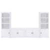 Donna 3pc TV Stand Wall Unit with 2 Media Towers, White, 78 Inch