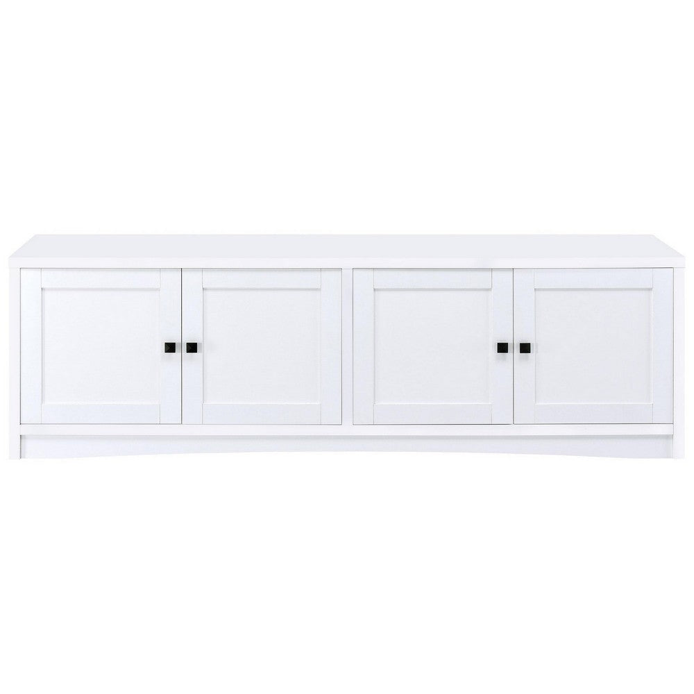 Donna TV Stand Media Cabinet with 4 Doors White Melamine 78 Inch BM329085