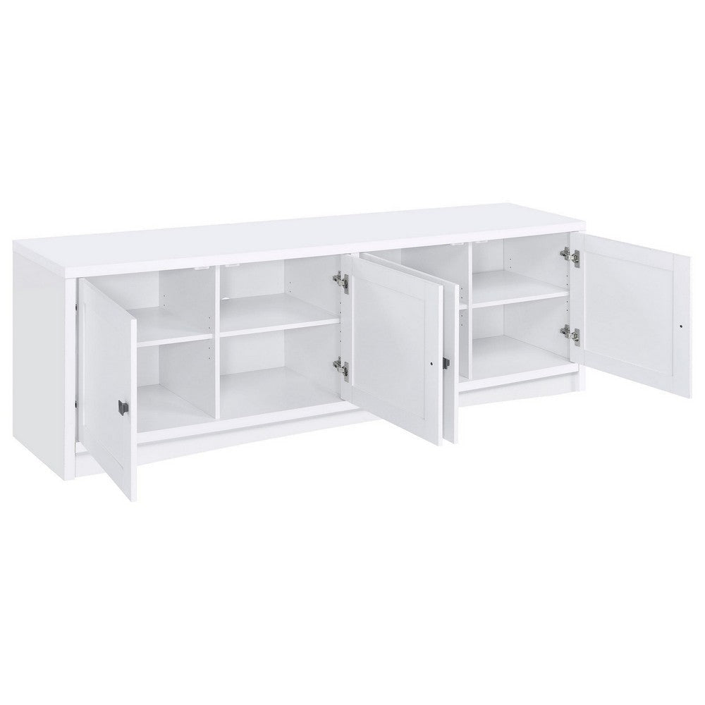 Donna TV Stand Media Cabinet with 4 Doors White Melamine 78 Inch BM329085