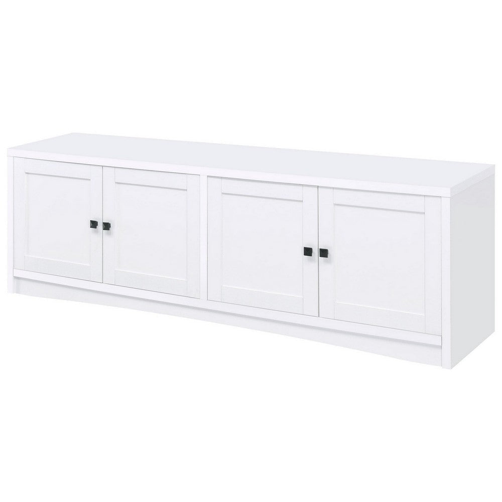Donna TV Stand Media Cabinet with 4 Doors White Melamine 78 Inch BM329085