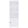 Donna Media Tower Pier Cabinet Adjustable Shelves White Wood 71 Inch