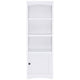 Donna Media Tower Pier Cabinet Adjustable Shelves White Wood 71 Inch