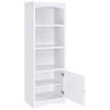 Donna Media Tower Pier Cabinet Adjustable Shelves White Wood 71 Inch