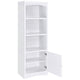 Donna Media Tower Pier Cabinet Adjustable Shelves White Wood 71 Inch