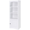 Donna Media Tower Pier Cabinet Adjustable Shelves White Wood 71 Inch