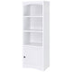 Donna Media Tower Pier Cabinet Adjustable Shelves White Wood 71 Inch
