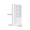 Donna Media Tower Pier Cabinet Adjustable Shelves White Wood 71 Inch