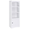 Donna Media Tower Pier Cabinet, Adjustable Shelves, White Wood 71 Inch