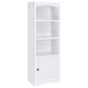 Donna Media Tower Pier Cabinet, Adjustable Shelves, White Wood 71 Inch