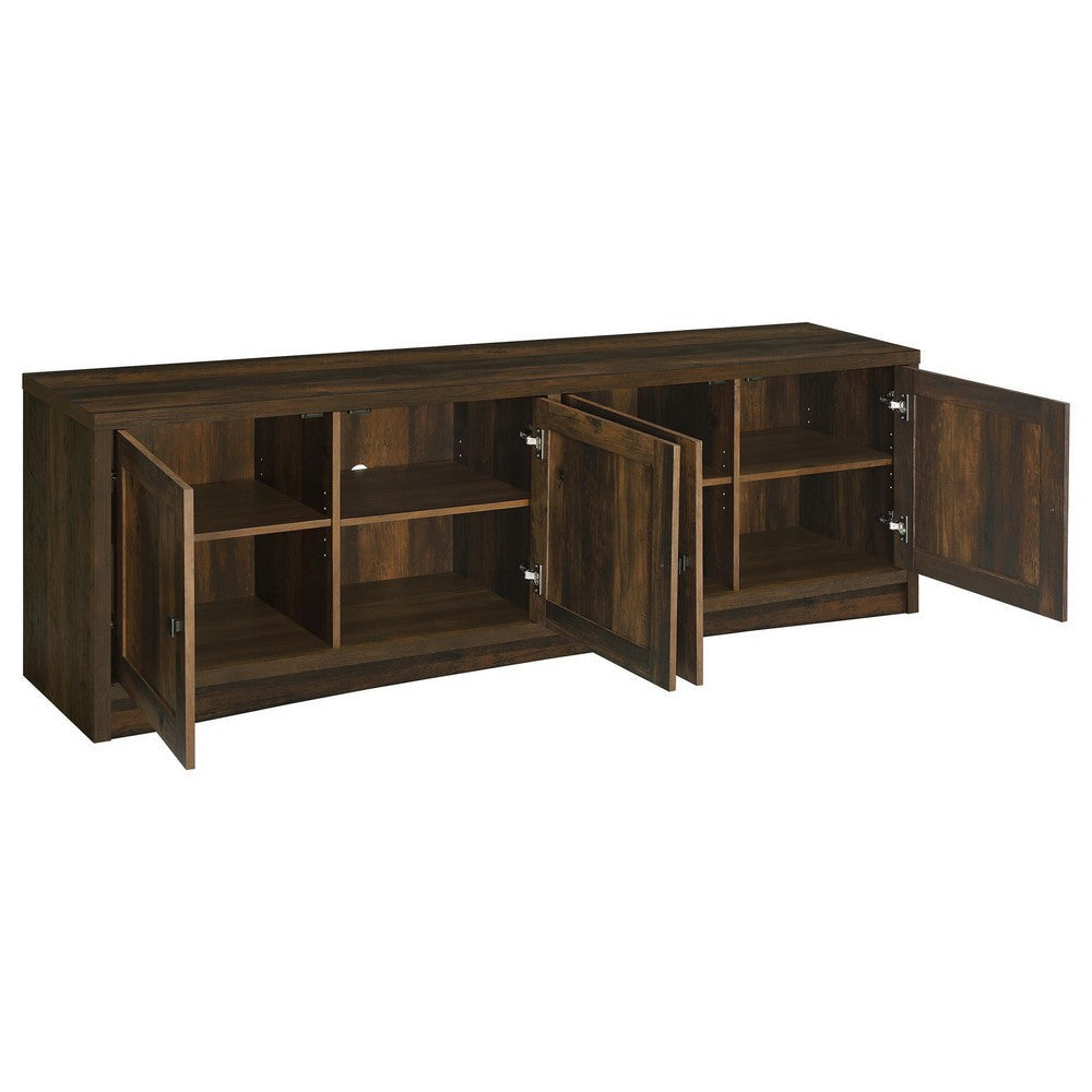 Donna TV Stand Media Cabinet with 4 Doors Dark Brown Melamine 78 Inch BM329088