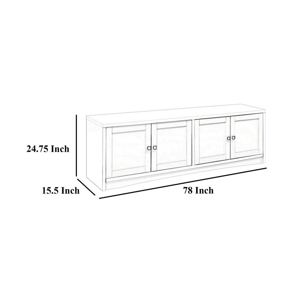 Donna TV Stand Media Cabinet with 4 Doors Dark Brown Melamine 78 Inch BM329088