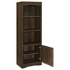 Donna Media Tower Pier Cabinet Adjustable Shelves Brown Wood 71 Inch