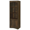 Donna Media Tower Pier Cabinet Adjustable Shelves Brown Wood 71 Inch