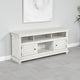 Ayne TV Stand Media Cabinet, 2 Doors and 4 Shelves, White Wood 60 Inch
