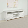 Ayne TV Stand Media Cabinet, 2 Doors and 4 Shelves, White Wood 70 Inch