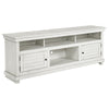 Ayne TV Stand Media Cabinet, 2 Doors and 4 Shelves, White Wood 70 Inch